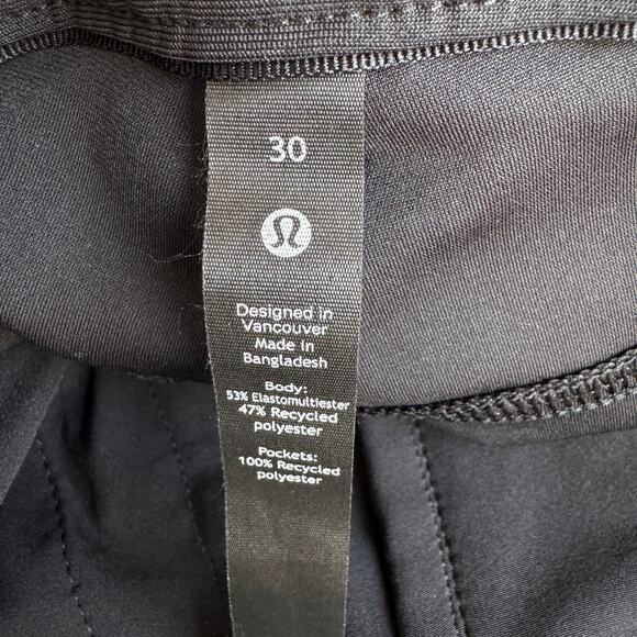 Lululemon Mens ABC Slim Fit Pant Size 30 Style M5AD5S Warpstreme Commute Black - Picture 3 of 8
